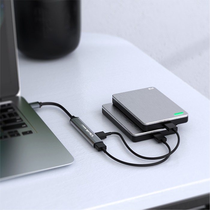 Qoltec Hub Adapter Rozdzielacz USB-C 3.0 4w1 USB 3.0 3x USB 2.0 5Gb/s