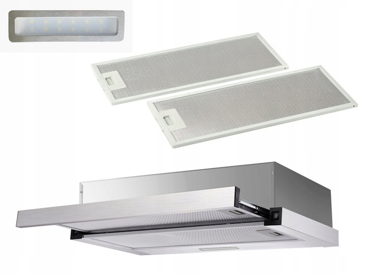 Okap kuchenny do zabudowy teleskopowy podszafkowy Arset Marin 50cm