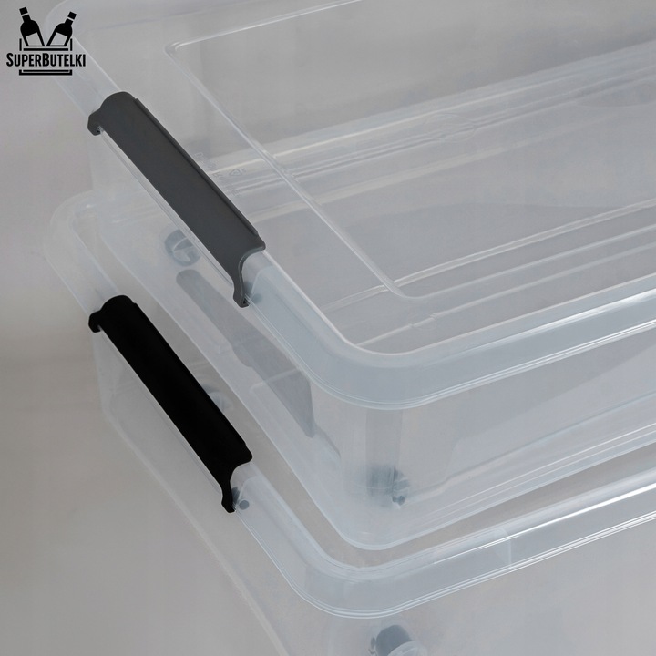 POJEMNIK PLASTIKOWY 25 L ORGANIZER Z POKRYWKĄ NA KÓŁKACH DO