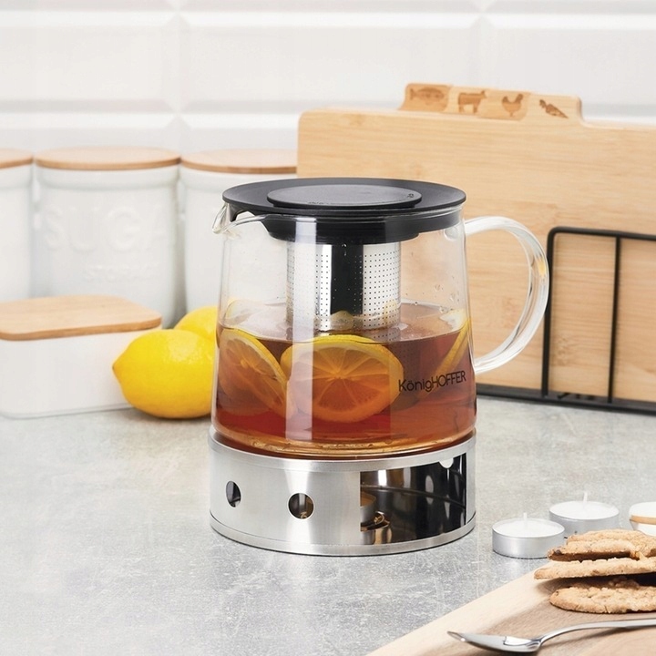 DZBANEK do KAWY HERBATY Ziół z ZAPARZACZEM i PODGRZEWACZEM Andrea 1,5 Lit.