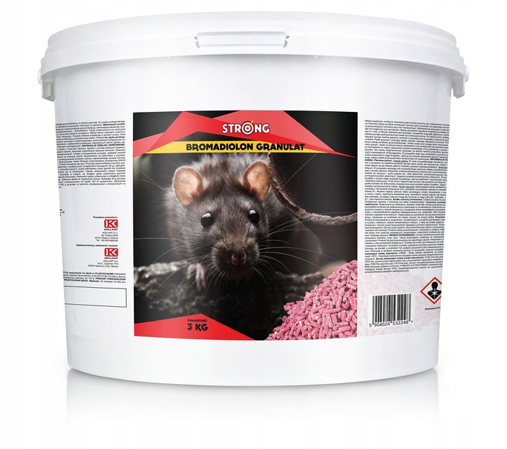 BARDZO SILNA TRUTKA NA SZCZURY I MYSZY GRANULAT BROMADIOLON STRONG 3KG