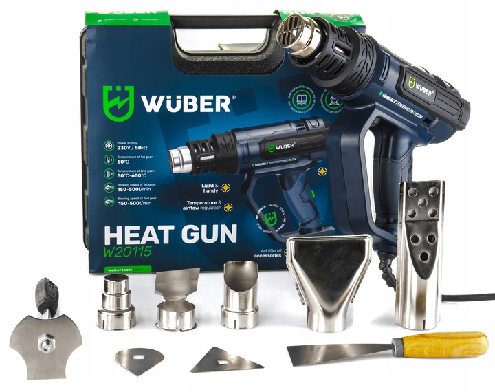 OPALARKA ELEKTRYCZNA 2 BIEGI REGULACJA LCD MOCNA 2200W + 5 DYSZ +