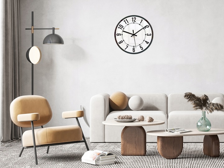 Zegar ścienny Oskar cichy czytelny nowoczesny Loft