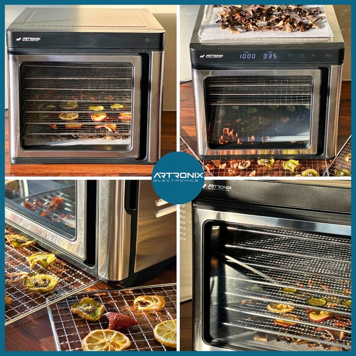 SUSZARKA SPOŻYWCZA DO GRZYBÓW OWOCÓW WARZYW ZIÓŁ TIMER LCD STALOWA 9