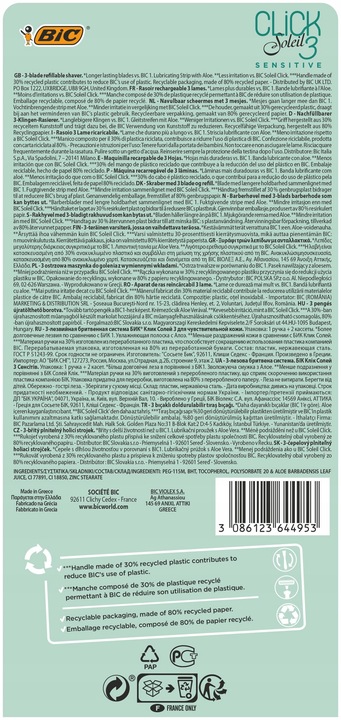 BIC CLICK 3 SOLEIL SENSITIVE MASZYNKA DO GOLENIA DLA KOBIET + 6 WKŁADÓW