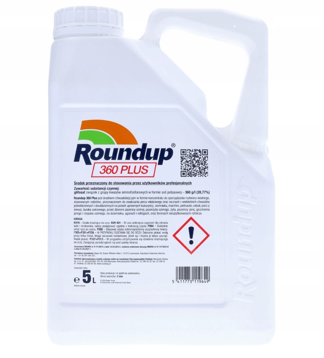 ROUNDUP 360 PLUS GLIFOSAT RANDAP GLIFOSAT NA PERZ CHWASTY