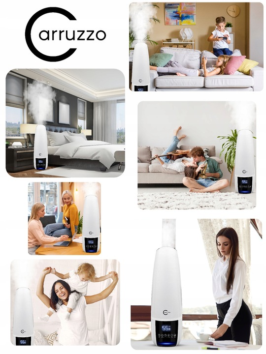 Nawilżacz powietrza DUŻY AUTOMATYCZNY AROMATERAPIA 4w1 3 OLEJKI FILTR PILOT