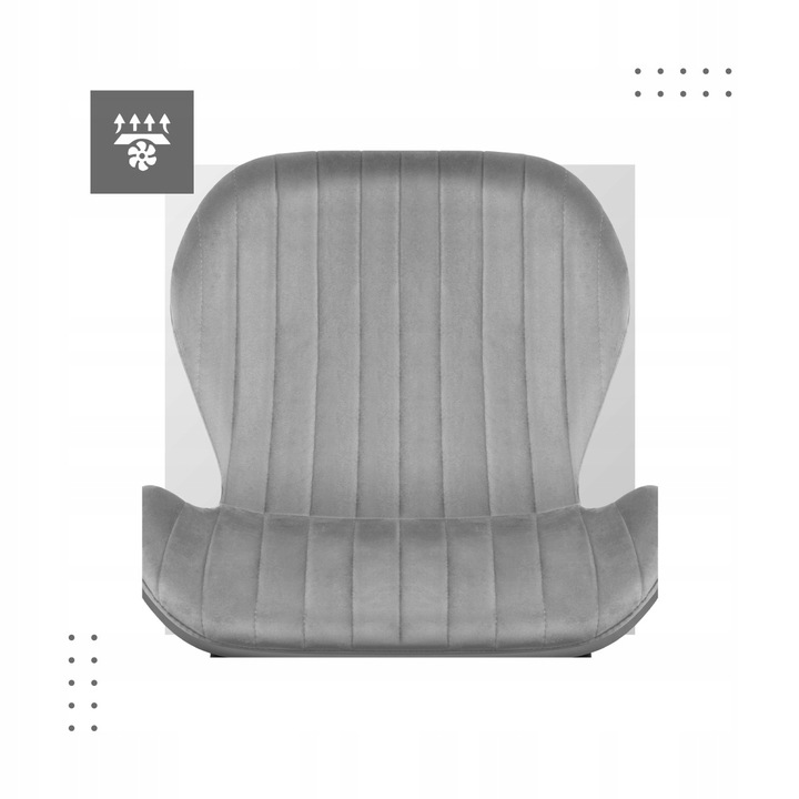 Krzesło welurowe tapicerowane MARK ADLER szare do jadalni salonu loft