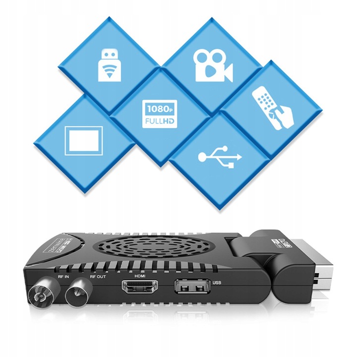 Tuner Dekoder Satelitarny DVB-T2 HEVC H.265 WiFi Telewizji Naziemnej