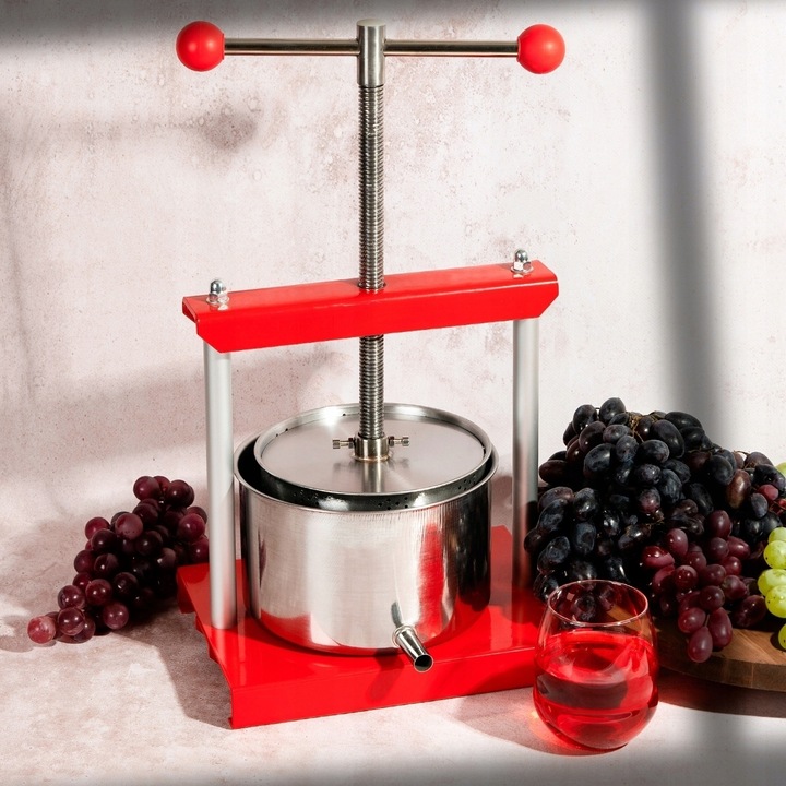 WYCISKARKA PRASA RĘCZNA DO WYCISKANIA OWOCÓW WINA SOKÓW 3L STAL