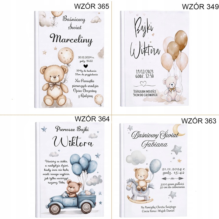 Bajki dla dzieci prezent na Roczek Chrzest Urodziny Imię dziecka