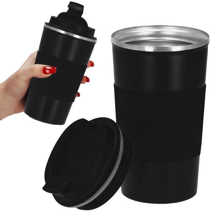 TERMOS KUBEK PRÓŻNIOWY TURYSTYCZNY termiczny stalowy NA HERBATĘ KAWĘ 0,5L