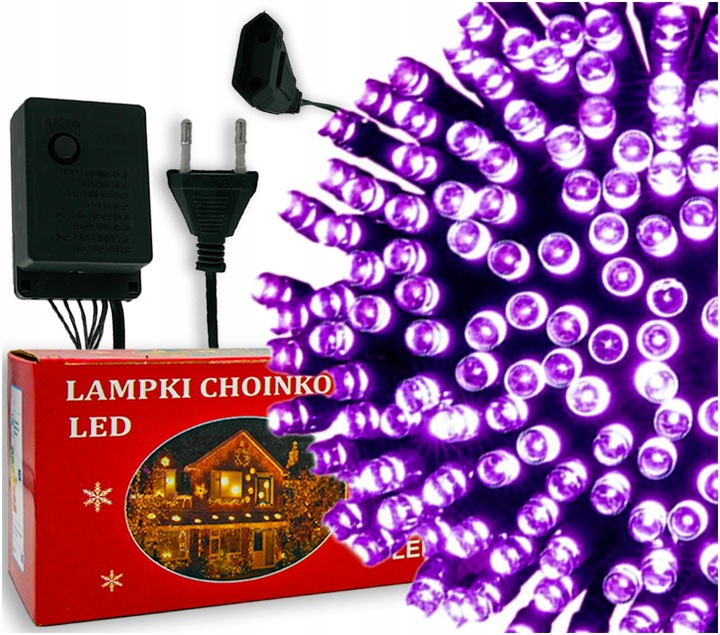 Lampki CHOINKOWE 500 LED FIOLETOWY zewnetrzne/wewnetrzne z programatorem