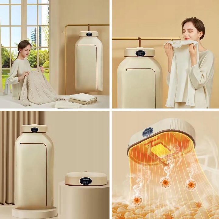 Przenośna Suszarka 600W Składana UV + Cicha 45dB Szybkoschnąca Do