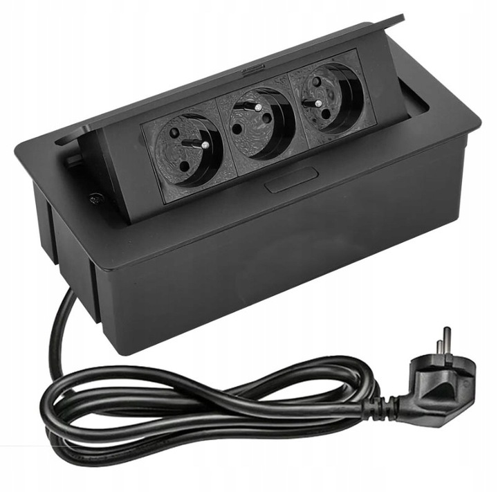 GNIAZDO POTRÓJNE CHOWANE W BLAT NABLATOWE GNIAZDKO