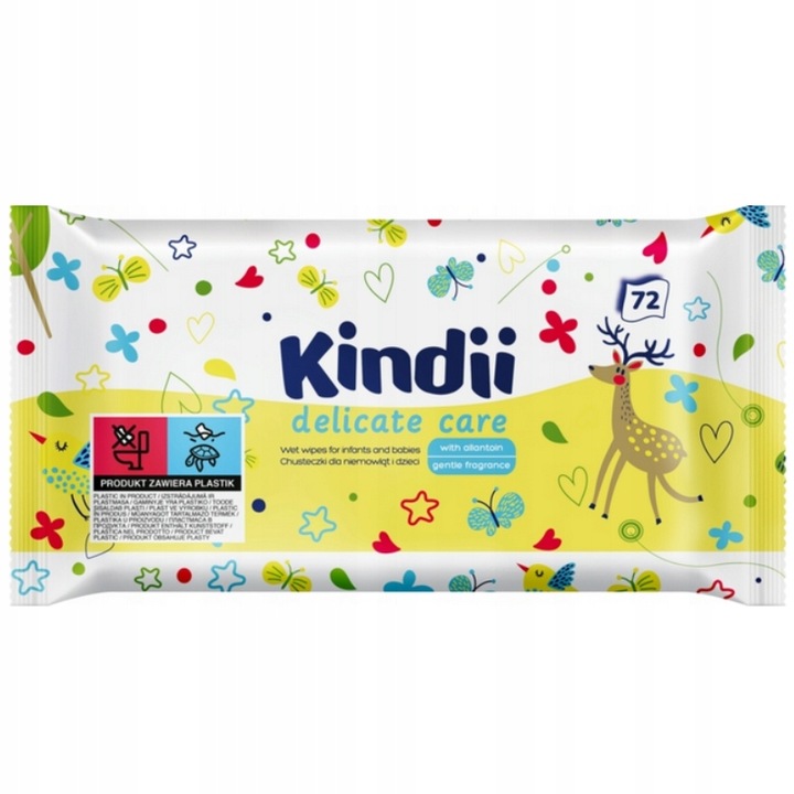 10x Chusteczki Nawilżane Kindii Delicate Care dla Niemowląt 72 szt.