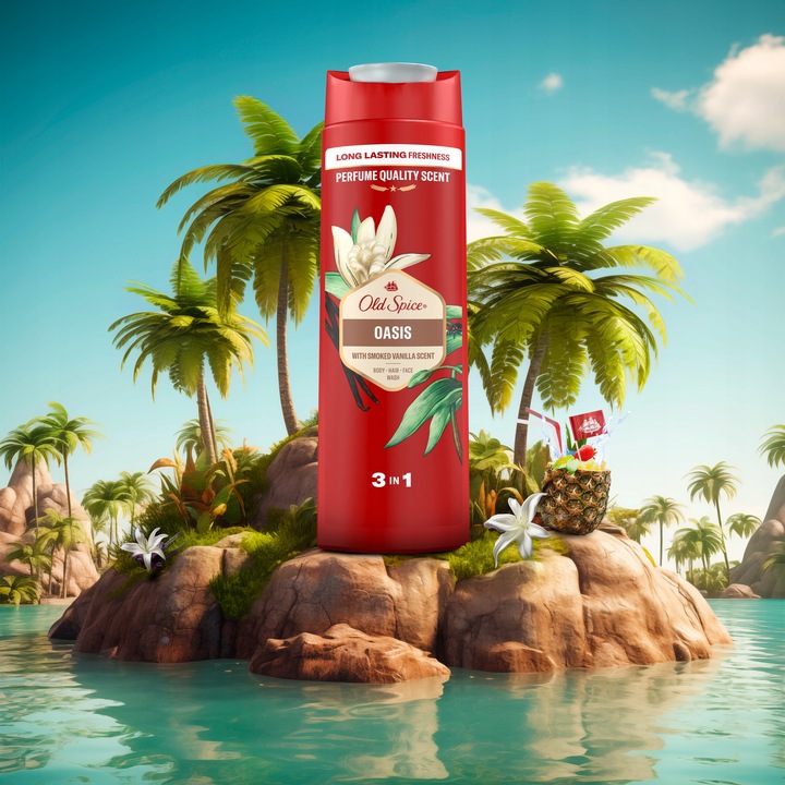 Old Spice Oasis Żel męski pod prysznic i szampon 3w1, 6 x 400ml