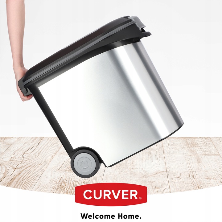 CURVER POJEMNIK NA KARMĘ DLA ZWIERZĄT 12kg SREBRNY