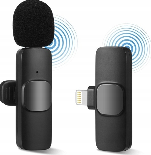 ZESTAW 2 MIKROFONÓW BEZPRZEWODOWY KRAWATOWY lightning na klips IPHONE