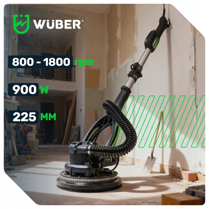 SZLIFIERKA DO GŁADZI GIPSU ŚCIAN SUFITU TYNKU ŻYRAFA WYSIĘGNIK 900W