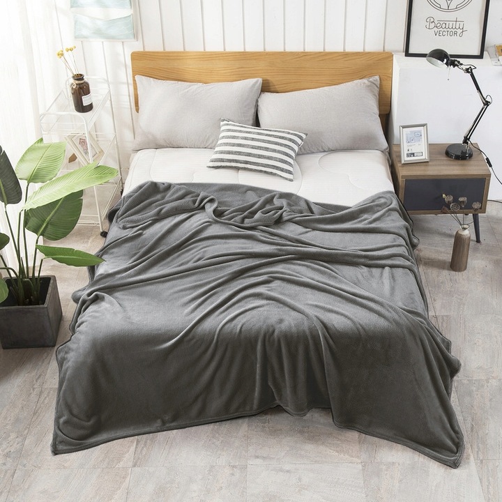 Koc polarowy Teesa gruby ciepły narzuta 200x220