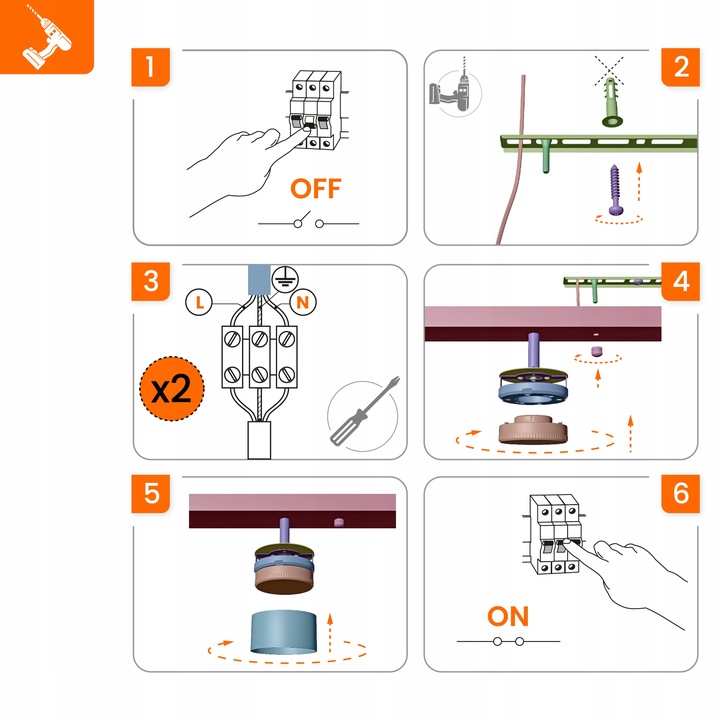 Oprawa Halogenowa 6X GX53 Lampa Sufitowa Natynkowa Ruchoma Kinkiet