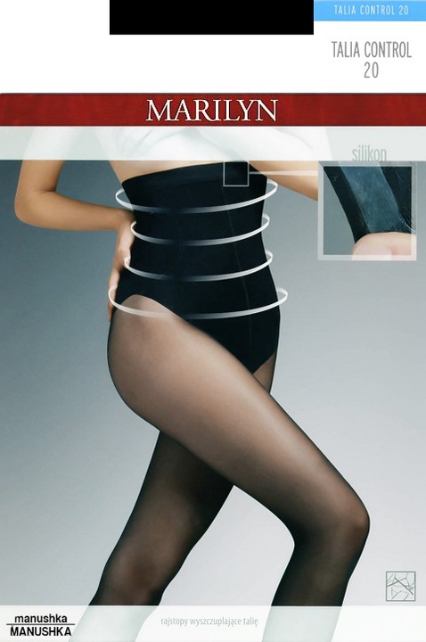 Rajstopy gładkie Marilyn Talia Control 20den czarny Nero rozmiar 3