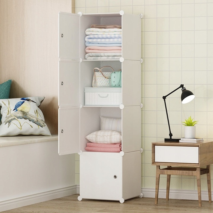 SZAFA MODUŁOWA GARDEROBA UBRANIOWA BIAŁA REGAŁ SŁUPEK ZAMKNIĘTY 4