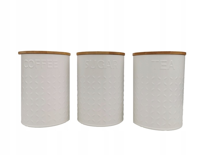 ZESTAW 5W1 CHLEBAK + POJEMNIKI NA KAWĘ CUKIER HERBATĘ DESKA KROJENIA CHZ03