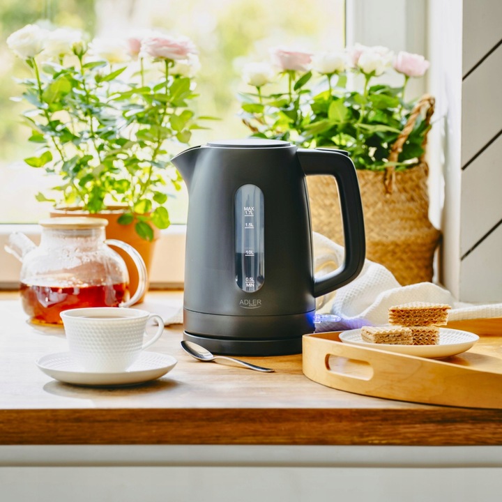 CZAJNIK ELEKTRYCZNY BEZPRZEWODOWY 2200W 1,7l CZARNY CICHY Z