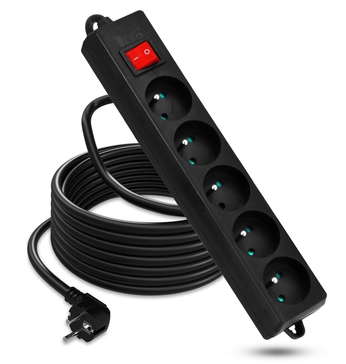 Przedłużacz Listwa Zasilająca 5 Gniazd 10 metrów 10M 2500W 3*1,5mm2
