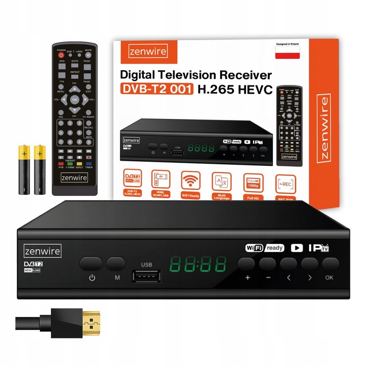 Tuner Dekoder Satelitarny DVB-T2 HEVC H.265 Full HD Telewizji