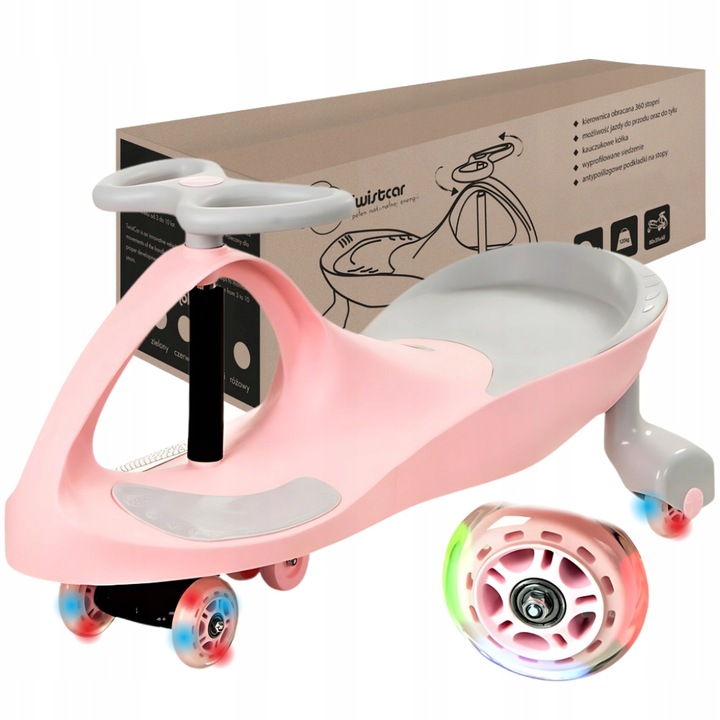 Jeździk Grawitacyjny Twistcar Dla Dzieci Świecące Kółka Kauczukowe LED