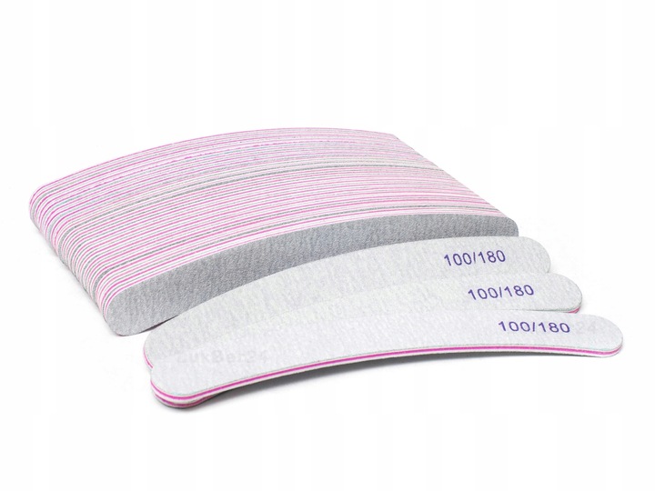 100 x PILNIK DO PAZNOKCI BANAN ZEBRA SZARY 100/180