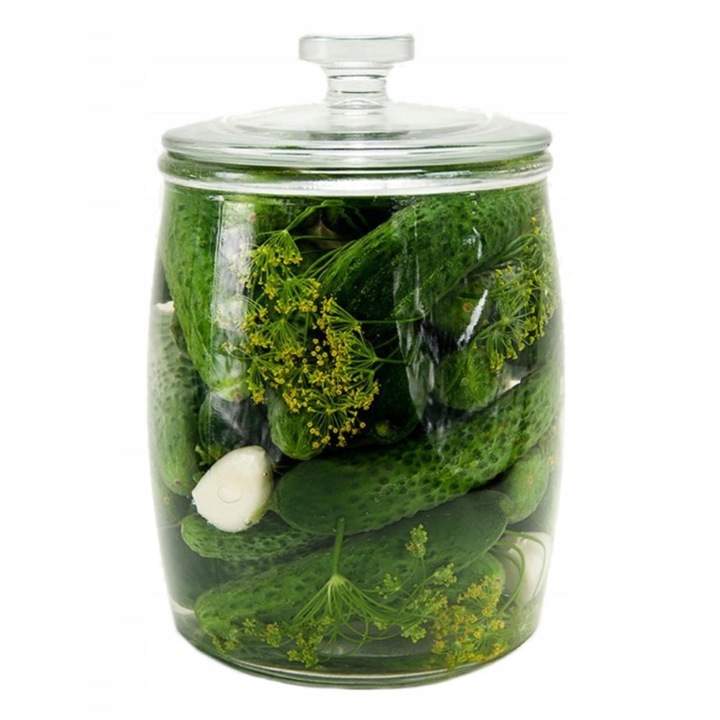SŁÓJ SZKLANY POJEMNIK 4L SŁOIK NA OGÓRKI KUCHENNY OZDOBNY Z POKRYWĄ CANDY