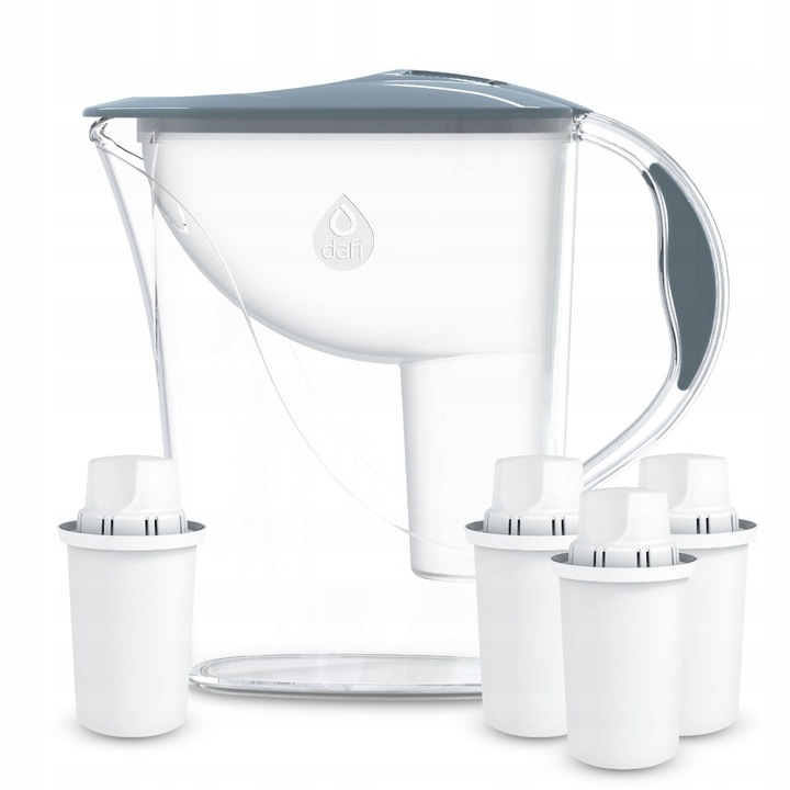 Dzbanek filtrujący Dafi ATRIA 2,4l stalowy szary 4 Filtry Classic