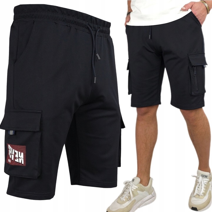 KRÓTKIE SPODENKI męskie DRESOWE bojówki z KIESZENIAMI dresy szorty - r. XL