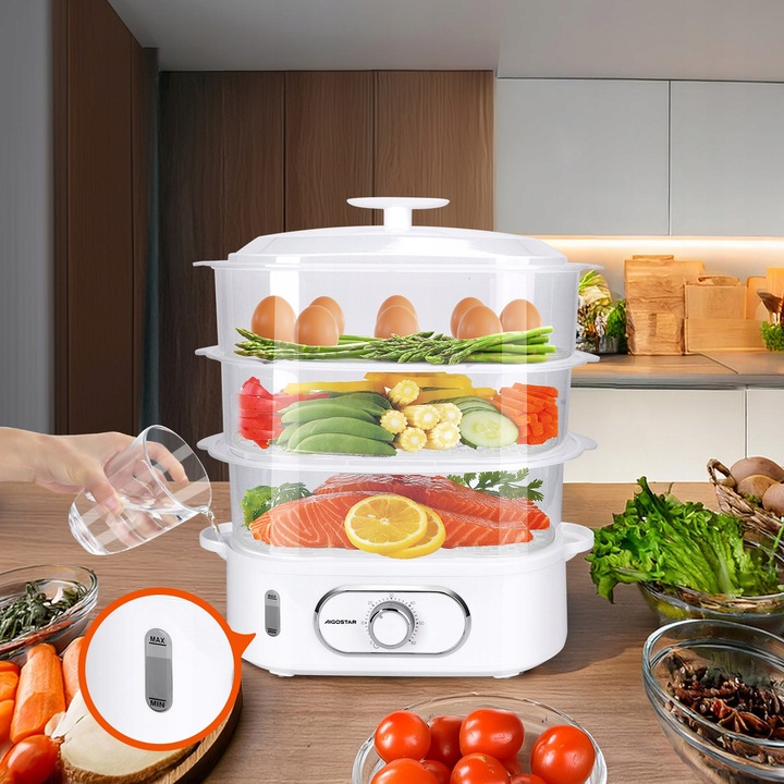 Parowar Aigostar 12 l biały 900 W