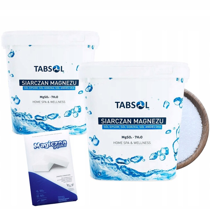 SIARCZAN MAGNEZU SÓL EPSOM ANGIELSKA GORZKA NIEMCY 10KG 2x 5kg + GĄBKA