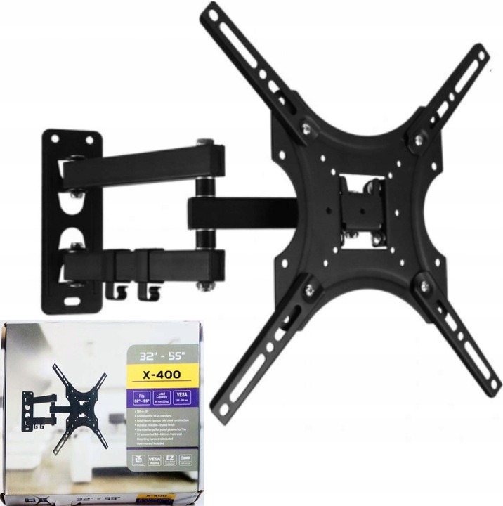 UCHWYT DO TELEWIZORA 32-55" WIESZAK UNIWERSALNY REGULOWANY DO KAMPERÓW