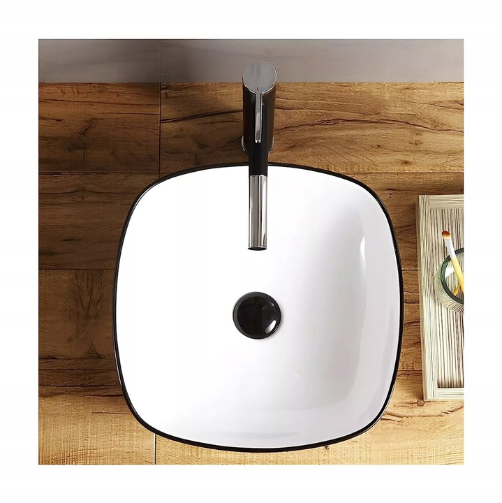 KOREK UMYWALKOWY KLIK-KLAK AUTOMAT BEZ PRZELEWU MOSIĘŻNY CZARNY SATYNOWY