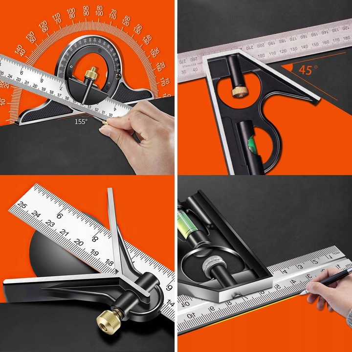 KĄTOMIERZ LINIAŁ PRZYMIAR LIBELKA KĄTOWNIK WIELOFUNKCYJNY 300 MM