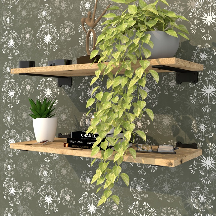 Wspornik typ T 305 mm, uchwyt półki drewnianej, podpórka, loft, czarny