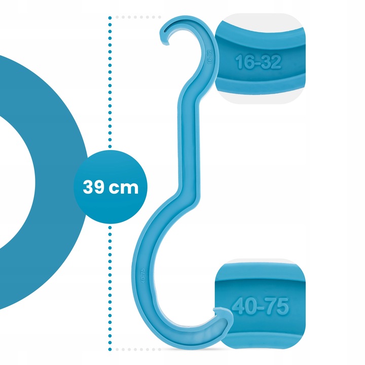 Klucz do złączek PE 16 mm - 75 mm Dwustronny Mocny FA