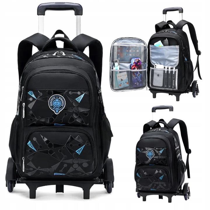 PLECAK SZKOLNY TORNISTER NA KÓŁKACH WALIZKA DLA DZIECI DLA CHŁOPCA POJEMNY