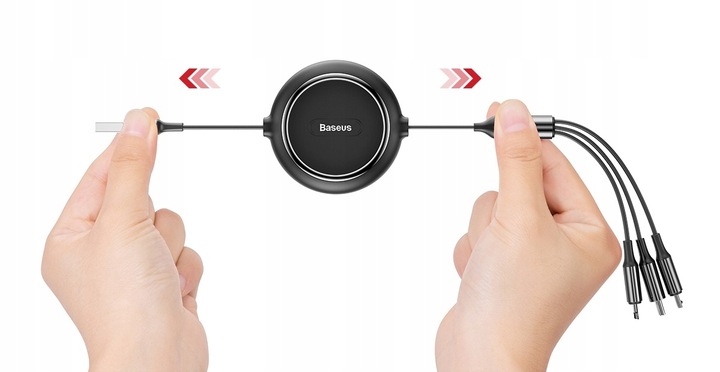 BASEUS MOCNY KABEL USB PRZEWÓD 3w1 do LIGHTNING MICRO TYP-C USB-C 3.5A 1.2M