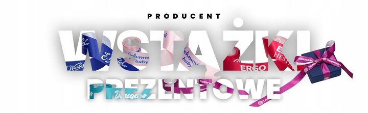 Wstążka nadruk Wesołych Świąt