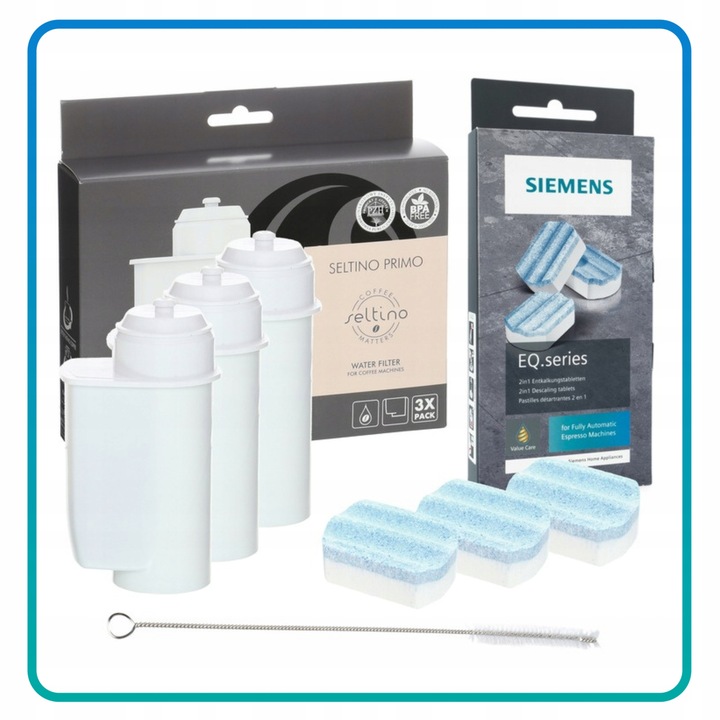 TABLETKI ODKAMIENIAJĄCE SIEMENS TZ80002 + 3 FILTRY + SZCZOTECZKA