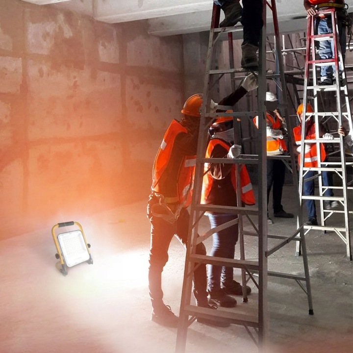 Halogen LED Naświetlacz Akumulatorowy Budowlany 100W Roboczy Przenośny