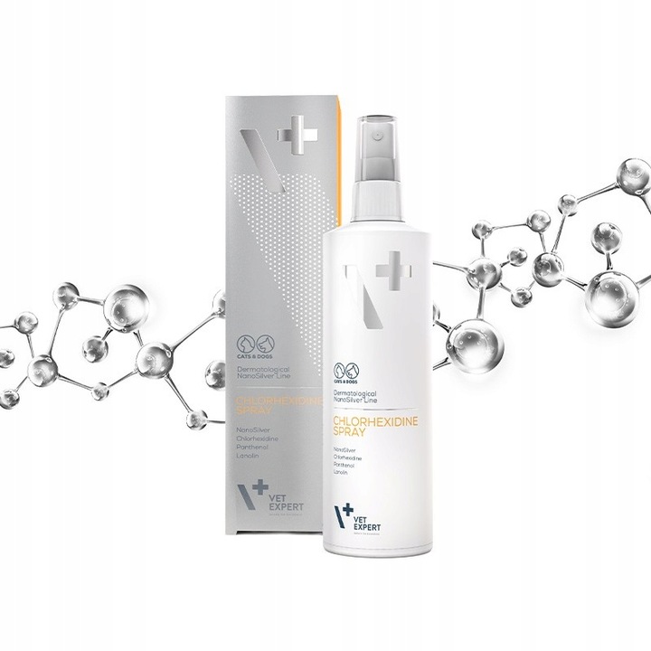 Preparat na podrażnioną skórę dla psów i kotów VetExpert Chlorexidine 100ml
